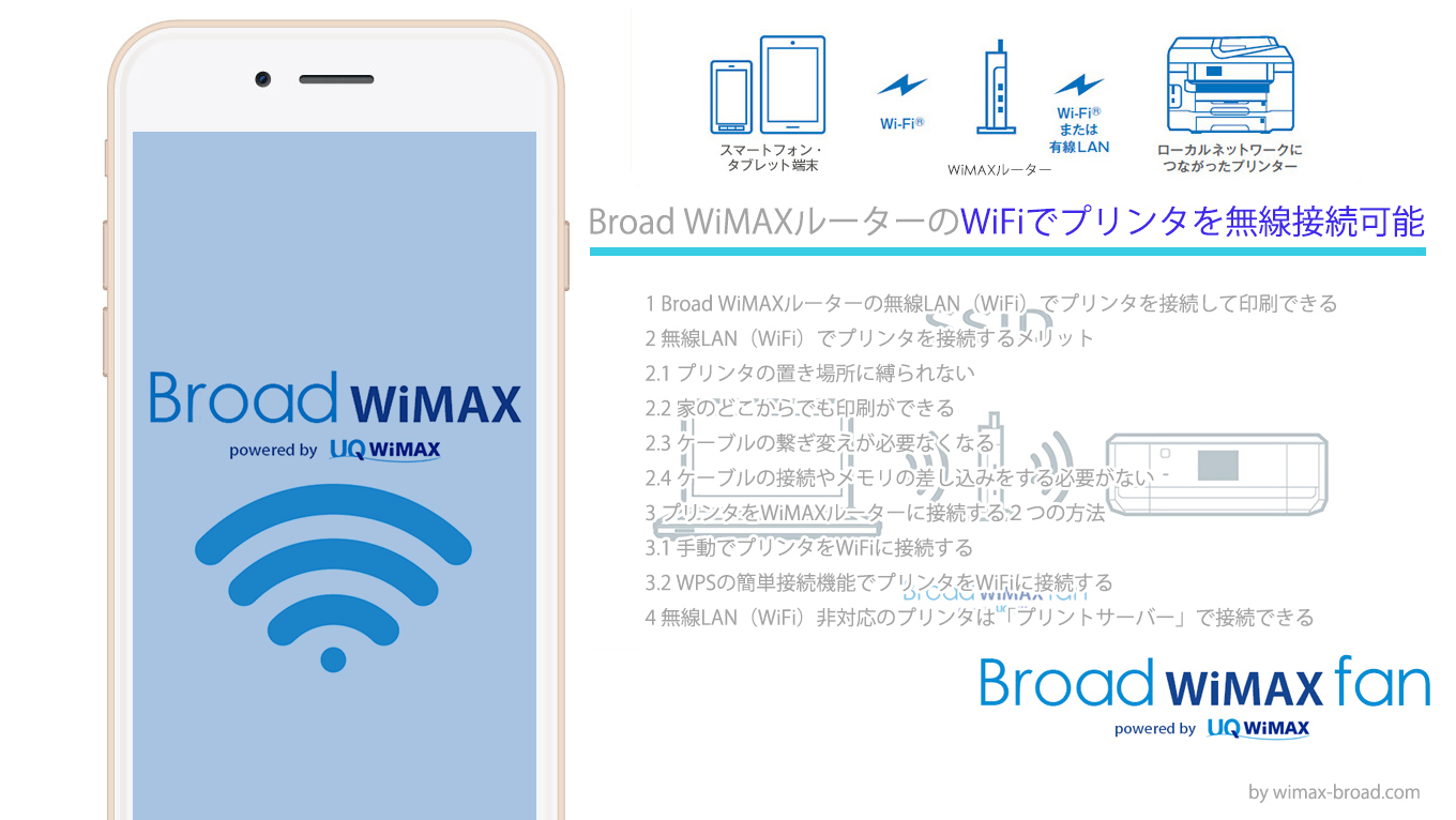 Broad Wimaxルーターのwifiでプリンタを無線接続可能 Broad Wimax Fan