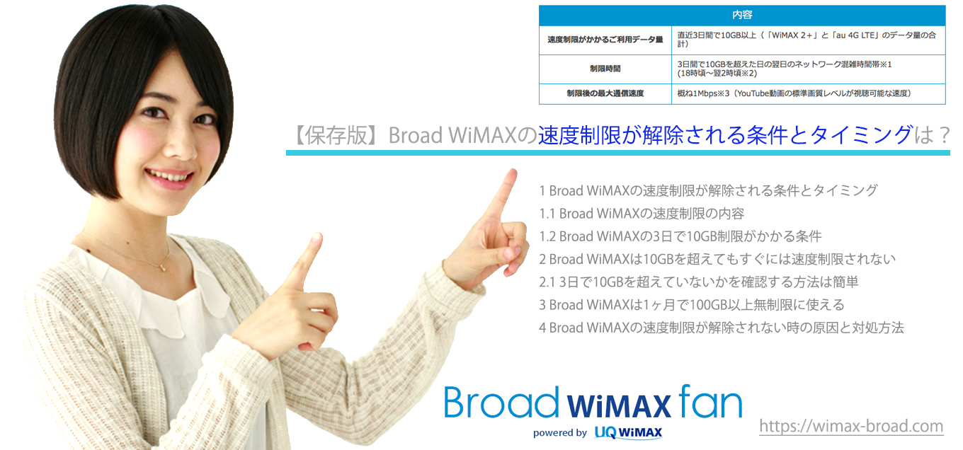 保存版 Broad Wimaxの速度制限が解除される条件と内容 ギガ放題と通常プランの速度制限がかかる条件と解除される条件とタイミングまとめ Broad Wimax Fan